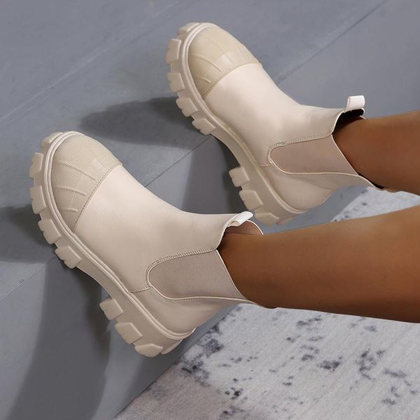 

boots 2021 woman winter keep warm fashion set foot platform non-slip ladies black round toe outdoor ankle