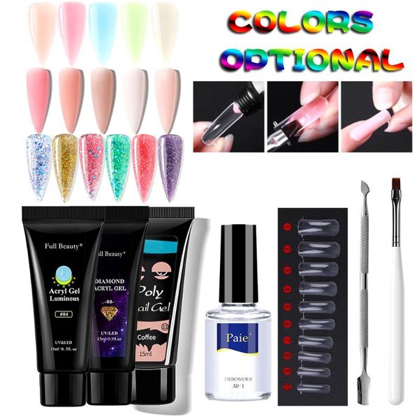 

nail art kits 5pcs poly uv gel manicure polish set all for nails extension design tools
