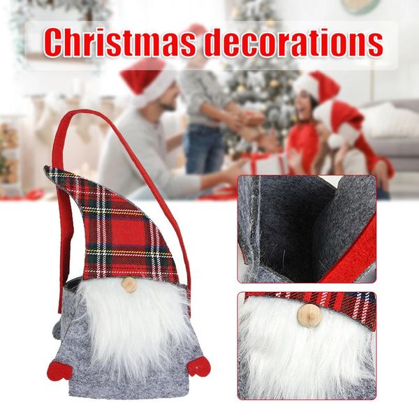 

christmas decorations 2pcs gift storage basket portable multipurpose felt candy organizer cute faceless gnome fruit holders