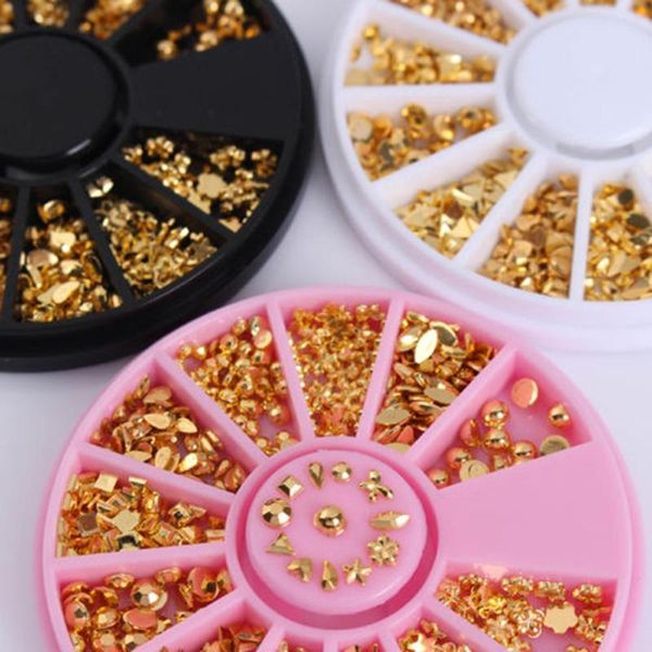 

nail art decorations 1 wheel mixed 12 shapes 3d studs decors diy decoration manicure tools, Silver;gold