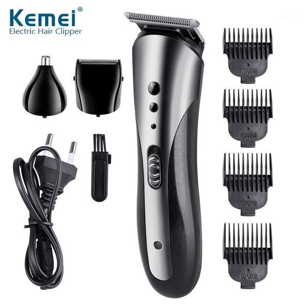 

km-1407 3-in-1 hair clipper trimmer tool rechargeable beard nose ear shaver waterproof wireless electric shaver1