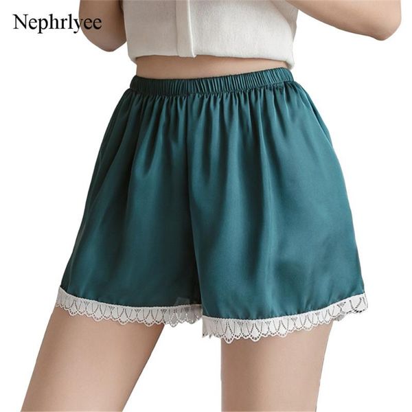 

women's shorts 2021 korean style for women casual loose satin short pants summer fashion lace safty outdoor homewear, White;black