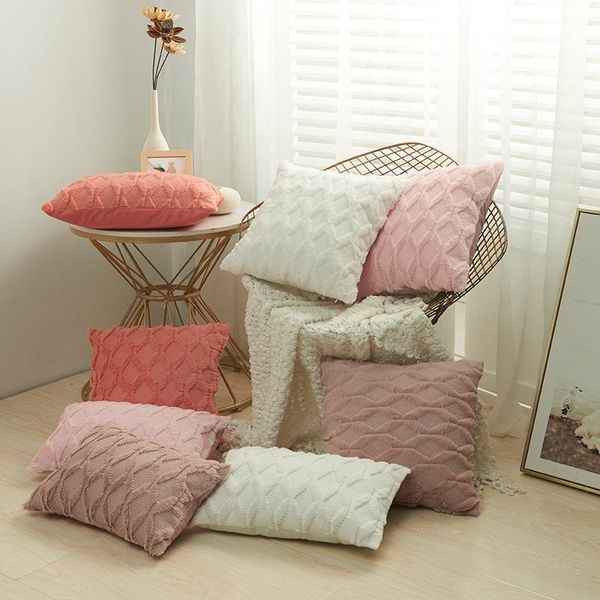 

cushion/decorative pillow 30x50/40x40/45x45/50x50cm plush geometric embroidery pillowcase modern ultra soft cozy cushion cover nordic simple