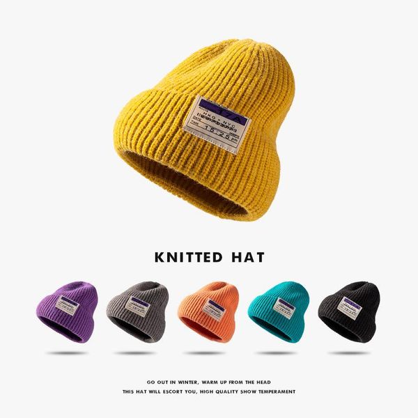 

beanies women's autumn and winter korean fashion beanie outdoor warm letter thread men's wool hat tide