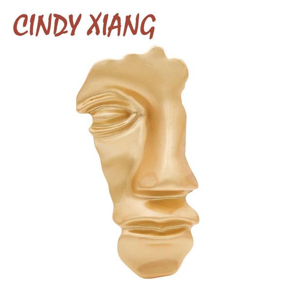 

pins, brooches cindy xiang gold color half face brooch large fashion coat for women design autumn winter alloy accessories, Gray