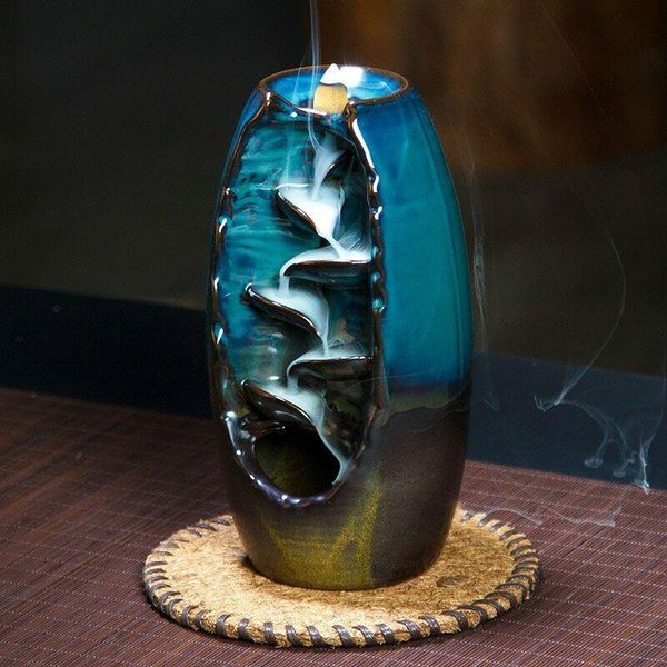

sachet bags mountain river handicraft incense holder backflow ceramic burner censer