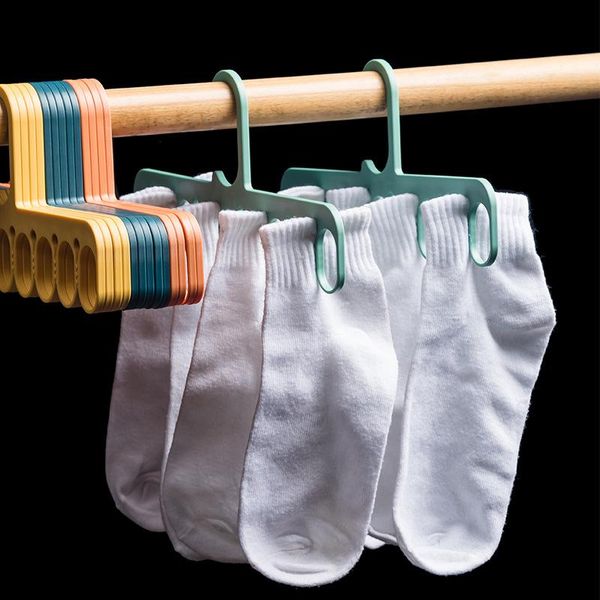 

hooks & rails nordic multi-functional creative storage hanger nine-hole windproof magic underwear panty socks drying rack cross-border
