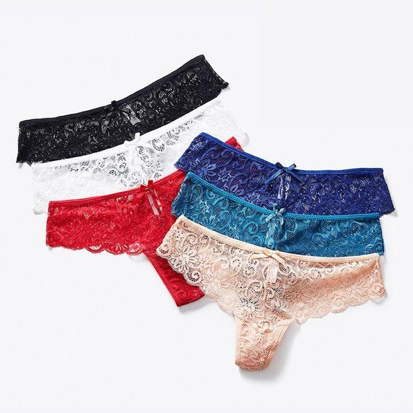 

underwear women lingerie transparent lace briefs hollow exquisite soft low-rise sweet panties high stretch thong women's, Black;pink