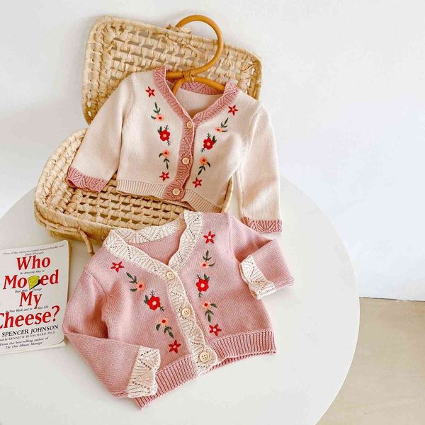 

yg autumn winter coat baby girl baby sweater embroidered 0-3-year-old newborn knitted cardigan children's long sleeve g1026, Blue
