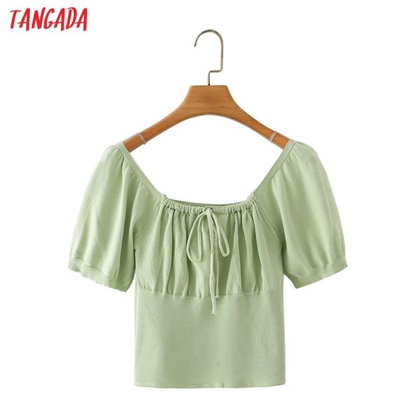 

women solid crop knit t short sleeve o neck tees ladies casual tee shirt street wear 7y21 210416, White