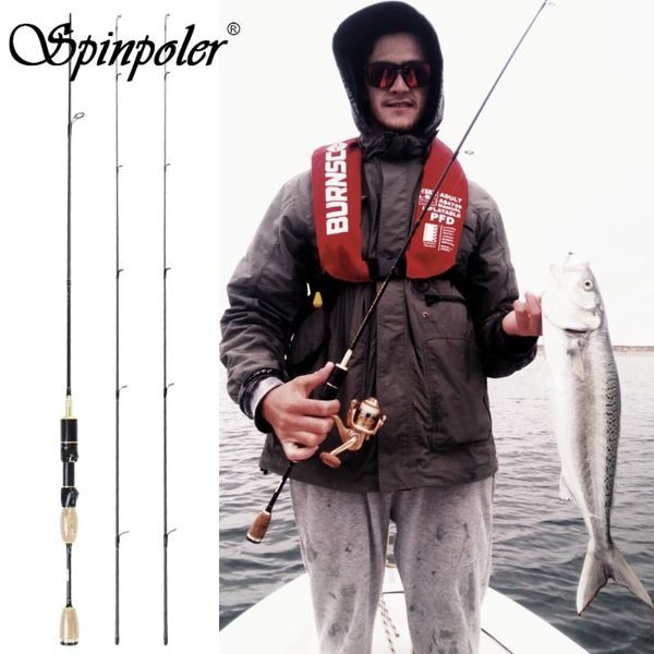 

spinpoler 1.8m ul soft spinning fishing rod high carbon stream trout 0.8-5g casting 2 sections + 1 tip boat rods
