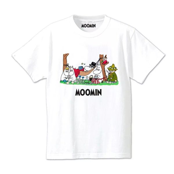 

ladies moomins camping authorized women women t-shirt, White;black