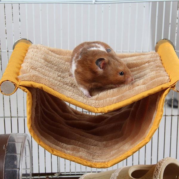 

double-layer hamster house guinea pig pet supplies plush small animal winter warm cozy hammock cage hanging nest kennel
