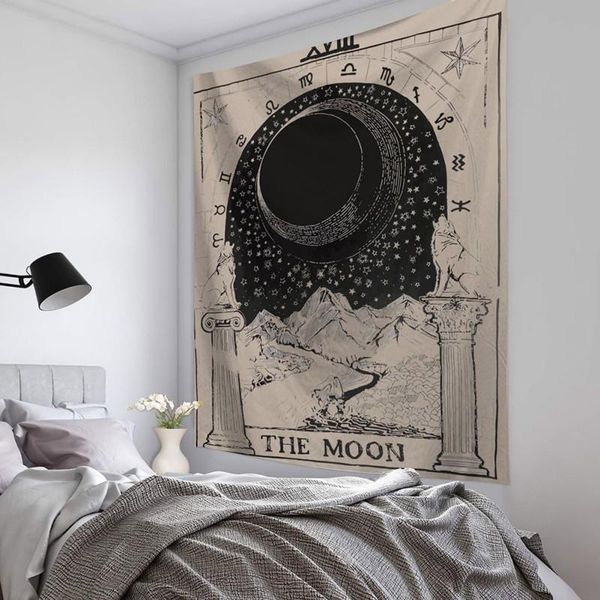 

tapestries boho art tapestry black white wall hanging home decor mural for living room pendant ornaments