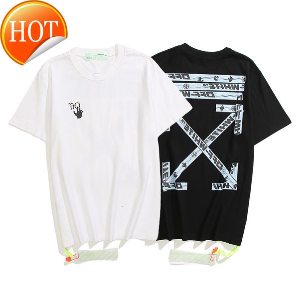 

white 2021 style new off co branded graffiti gradient arrstyle short sleeve t-shirt for men and women, White;black