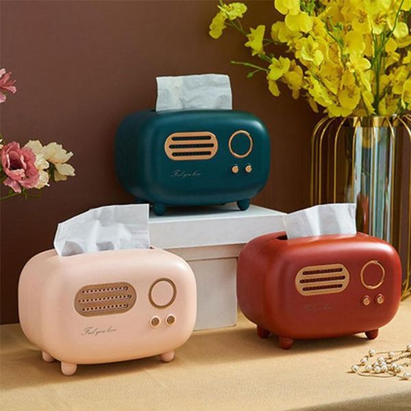 

tissue boxes & napkins creative retro radio box deskpaper napkin holder vintage dispenser storage case organizer ornament decor