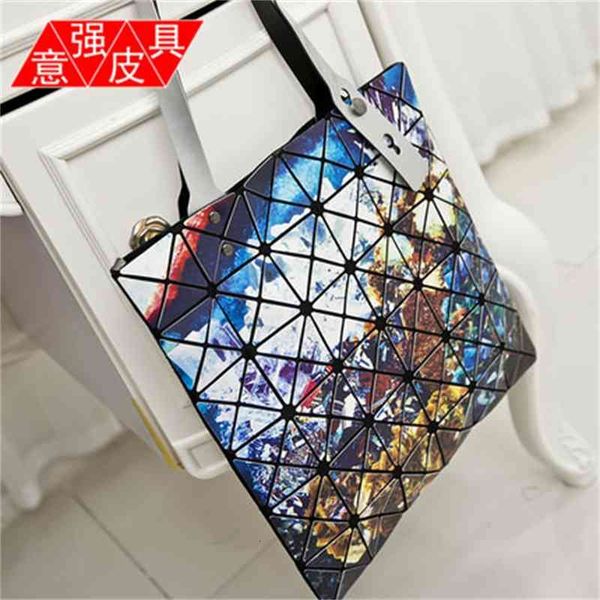 

Folding Spring and Summer Laser Geometric Rhombic Portable Single Shoulder Women's Bag Large Capacity