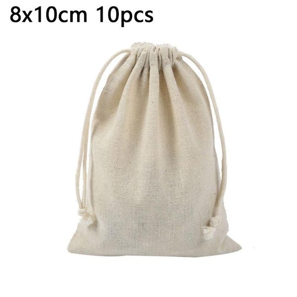 

storage bags rustic burlap sacks wedding 10pcs bag cotton drawstring jute