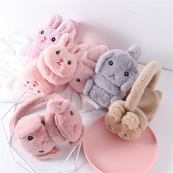 

ear muffs 2pcs/lot teenager cartoon winter warm cute dog earflap earmuff for girls kids children plush, Blue;gray