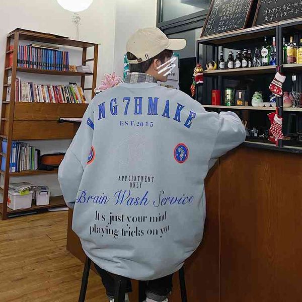 

men's hoodies & sweatshirts male large sweatshirt, autumn clothing , turtleneck jumper and letterhead print, with street clothes haraju, Black