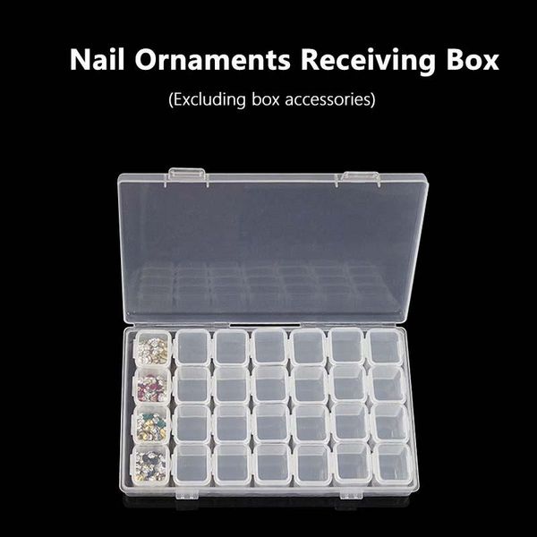 

bathroom storage & organization fashion 28 bottles/set nail art organizer decals rhinestone case colored beads container manicure accessory