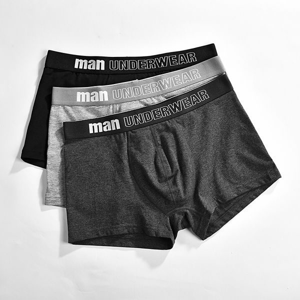 

boxer mens underwear men cotton underpants male pure men panties shorts underwear boxer shorts cotton solid cuecas, Black;white