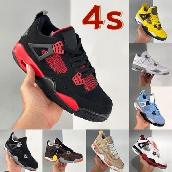 

men 4 4s basketball shoes military black university blue green glow metallic purple paris mushroom se neon pure money mens sports sneakers