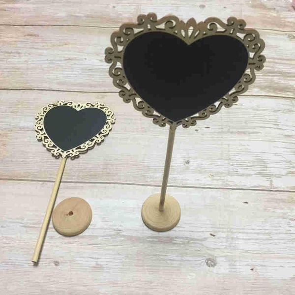 

party decoration 10pcs wood chalkboard heart mini sign wedding table number card