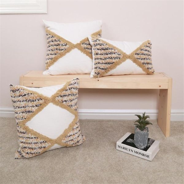 

cushion/decorative pillow black yellow tufted cushion cover home decor stripe embroidery 45x45/30x50cm geometric sofa pillowcase sham