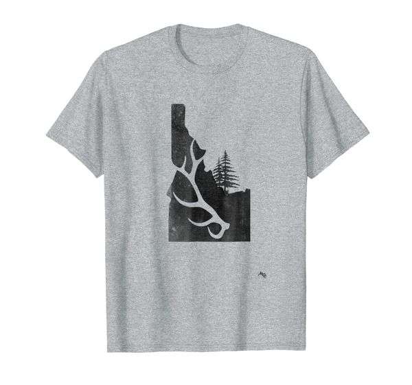 

idaho elk hunter t-shirt with antler shed, White;black
