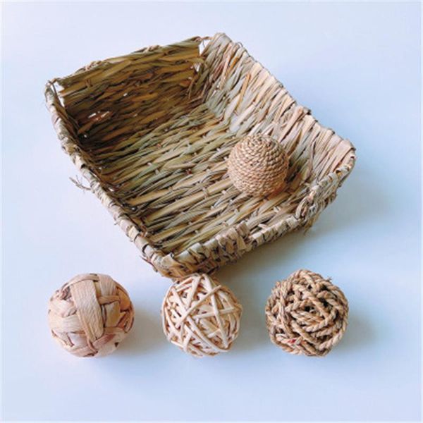 

small animal supplies pet grass bed natural cottage hamster straw nest chinchilla cave cage pets sleeping pad chew toys house for