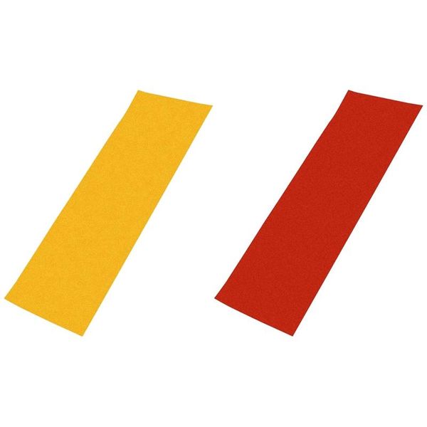 

2x pvc waterproof skateboard deck sandpaper grip tape griptape skating scooter sticker 84x23cm-yellow & red skateboarding
