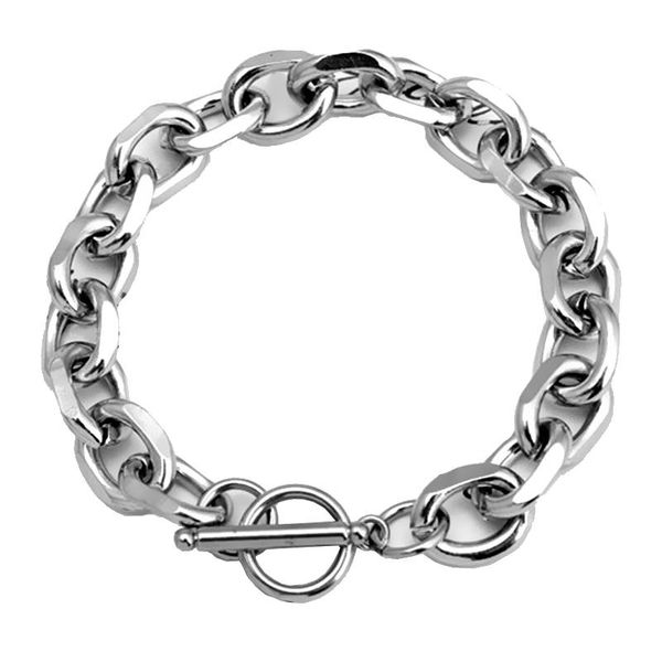 

link, chain mcllroy stainless steel cuban link bracelets for women mens 2021hip hop punk rock men jewelry pulsera hombre, Black