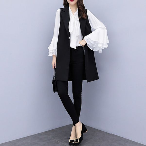 

women's vests spring large size women's clothing was thin and fashionable suit vest tide 808t, Black;white
