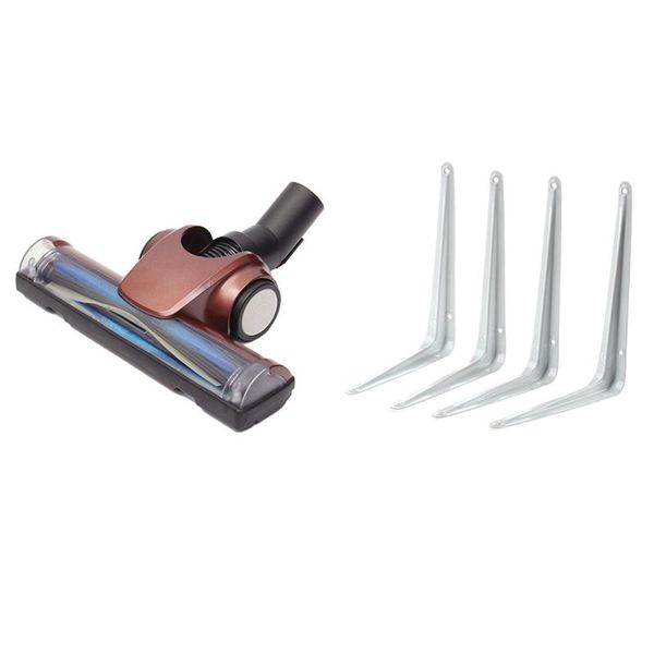 

vacuum cleaners 4pcs wall furniture shelf brackets braces iron white 15x20cm & 1set roller brush cleaner head floor carpet