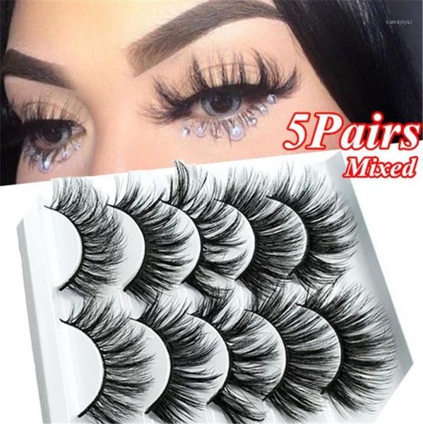 

pairs multipack 3d soft mink hair false eyelashes handmade wispy fluffy long lashes nature eye makeup tools faux lashes1
