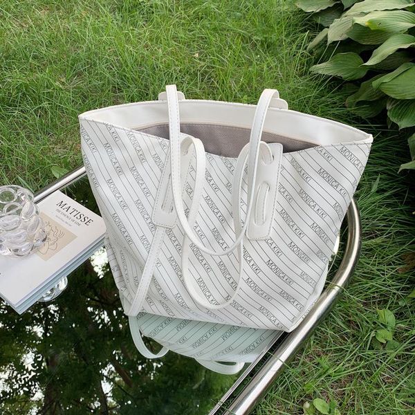 

evening bags simple lazy style large-capacity tote bag ladies 2021 niche design fashion letter twill one-shoulder handbag