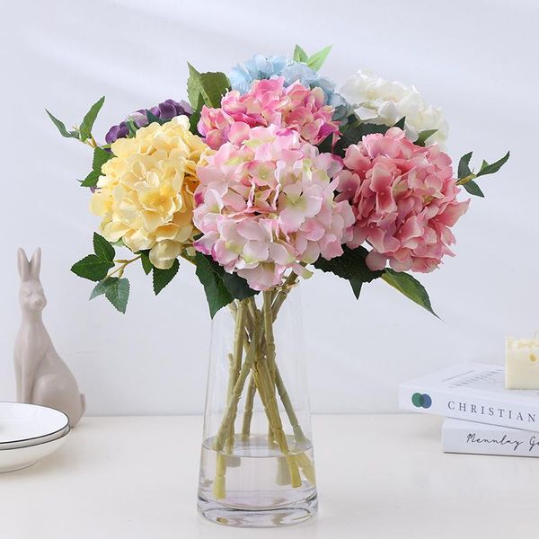 

decorative flowers & wreaths artificial single branch with leaf hydrangea nordic living room el home window decoration wedding hand holding