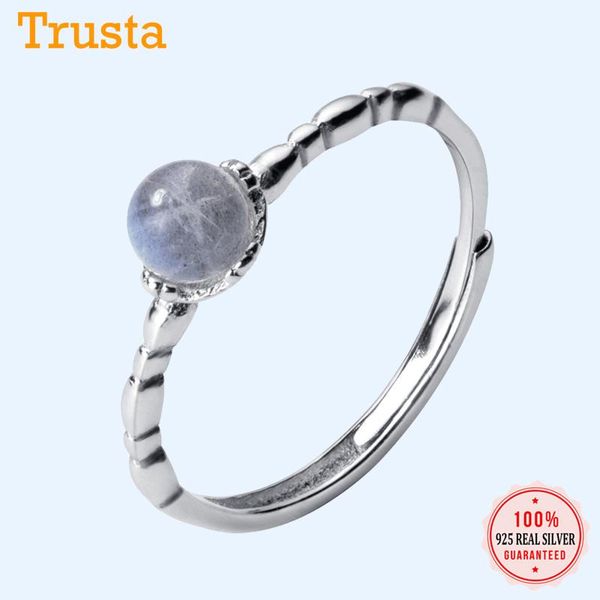

cluster rings trusta 100% 925 sterling silver fashion jewelry cute moon stone cocktail sizable 5 6 7 girls teens xmas gift ds1438, Golden;silver