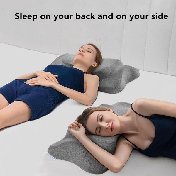 

pillow memory foam bedding neck protection slow rebound contoured orthopedic butterfly shaped drop