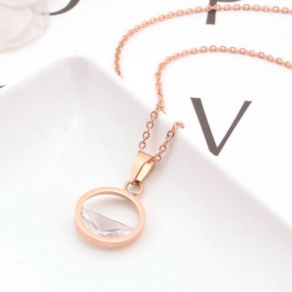 

chains fashion jewelry is a pools of water style necklace titanium steel circle wholesale for women, Silver