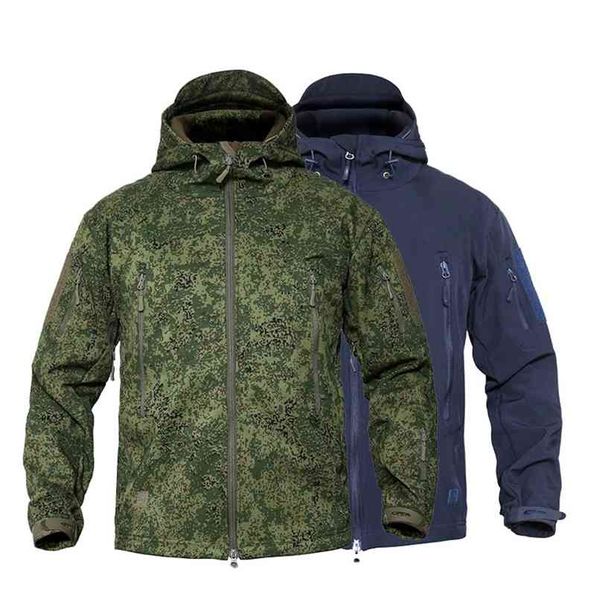 MEGE Herren Militär Tarnung Fleece Taktische Jacke Männer Wasserdichte Softshell Windjacke Winter Armee Mit Kapuze Mantel Jagd Kleidung 210818