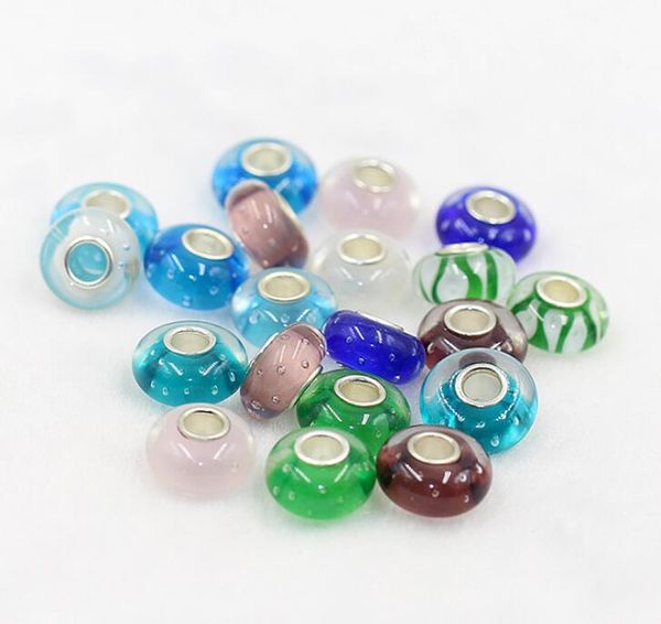 Perline sciolte Accessori per gioielli fai-da-te piccola bolla laterale lampwork perline grandi bracciali adatti all'ingrosso mescolano il colore