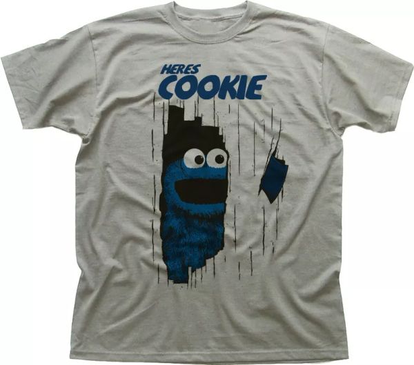 

here's johnny cookie monster muppets the shining funny printed t-shirt 9919, White;black