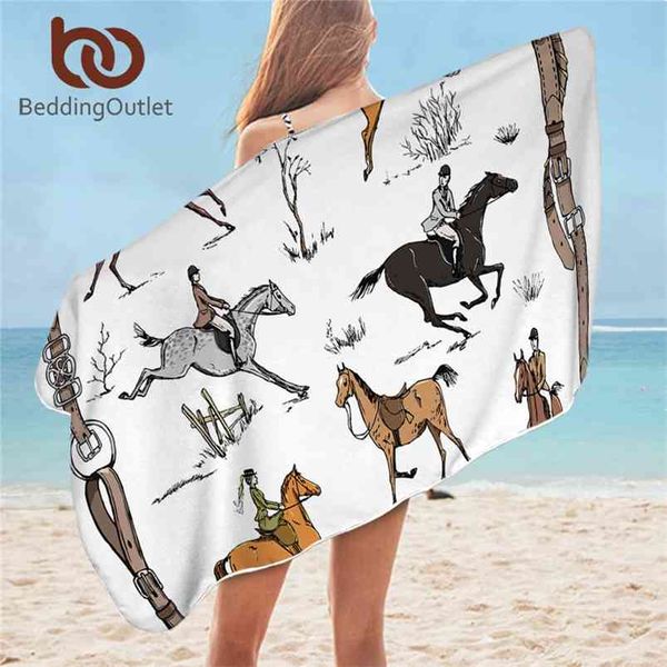 Towel BeddingOutlet Banheira Equestre Inglaterra Tradição Cavalo Equitação Microfiber Praia Esportes Piquenique Esteira 75x150 Fina Cobertor 210728