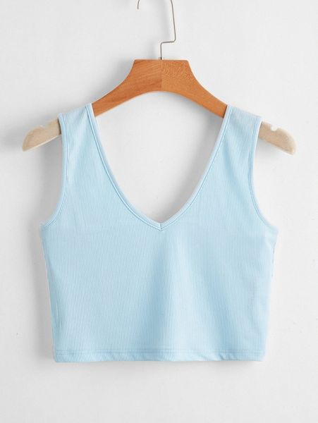 

ribbed solid tank f4fk#, White