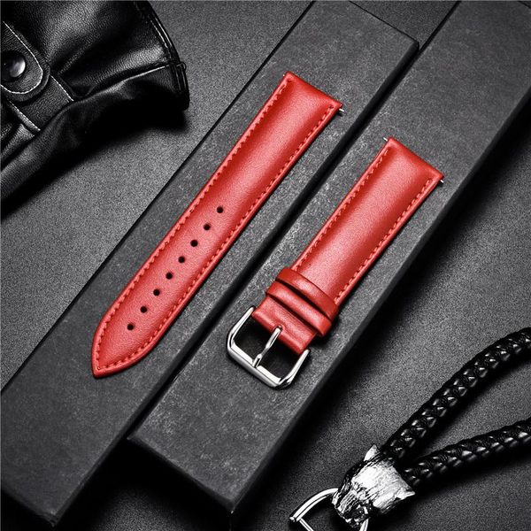 

watch bands calfskin leather strap for samsung galaxy 4 40mm 44mm / classic 42mm 46mm active 2 replacement watchband bracelets, Black;brown