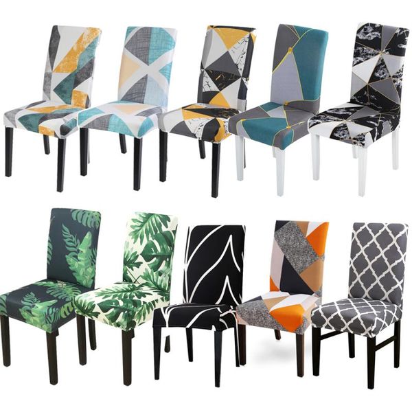 

chair covers geometric lattice cover stretch dining seat protector slipcovers universal size spandex el home decoration