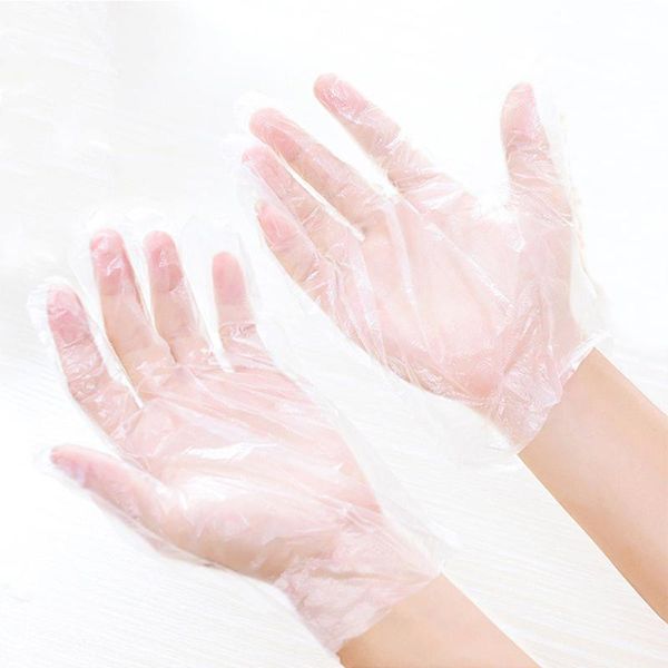 

pcs disposable gloves one-off transparent plastic restaurant bbq cooking eco-friendly pe kitchen accessories