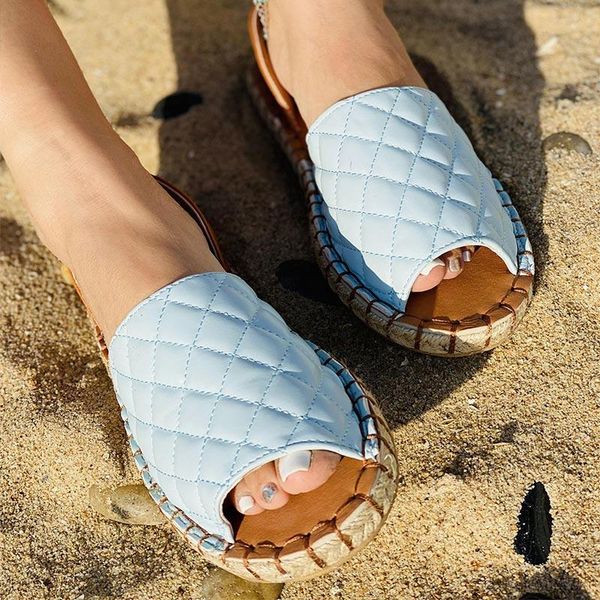 

summer women beach shoes women's slippers peep toe sewing flats woman solid ladies slides casual footwear 2021, Black